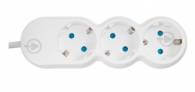 Extention Sockets, 5 ways, assembled, without cable, with ground, white