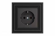 IKL16-404-01.R / ON59 16A flush-mounted socket with "Retro" earthing / matt black