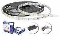LED lente SMD 5050 (30 LED/m), 3m, 21,6W,  3000K, adapteris 2A, IP20, 3M pašlīmējošs WW 7,2W/m