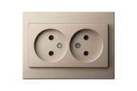 IKL16-109 E/Ch Flush mounting socket outlet, double, 16A