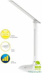 Настольная лампа LED 220V, 9W, 3000K 1800LUX, +dimm, 150*150*600mm, белая 