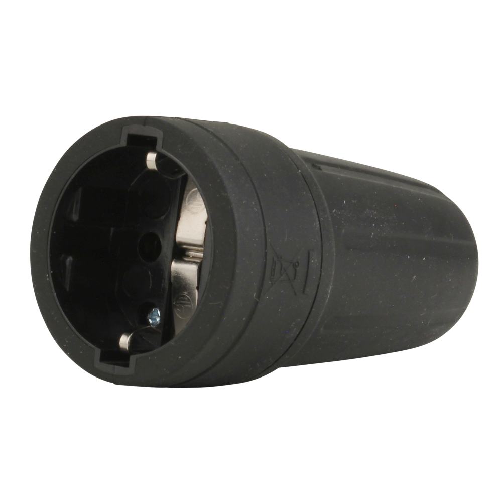 Rubber socket 16A 250V black