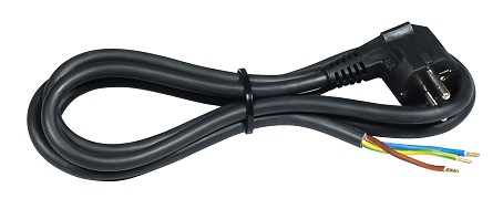 Connection cable 2m 3x1 10A 2200W black