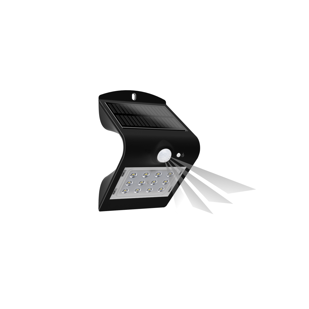 LED светильник SILOE с солнечной батареей  , черный