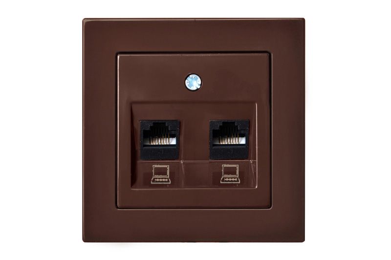 IKL-002-01 E/R Computer socket 2xRJ45, 6cat. connection, without frame