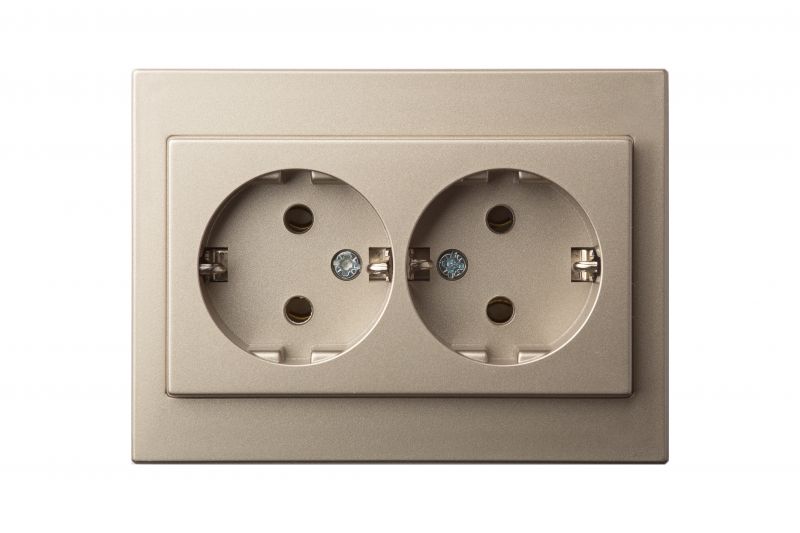 IKL16-005 E/Ch  Flush mount.SCHUKO socket outlet, double, 16A