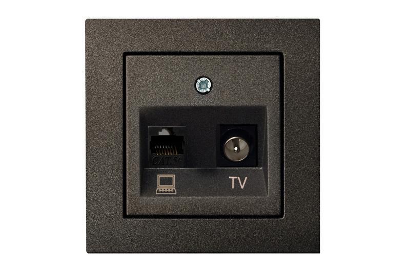 ITVKL-1-01 E/J  Flush.mount.TV and computer (RJ45 cat.6) socket, w/f