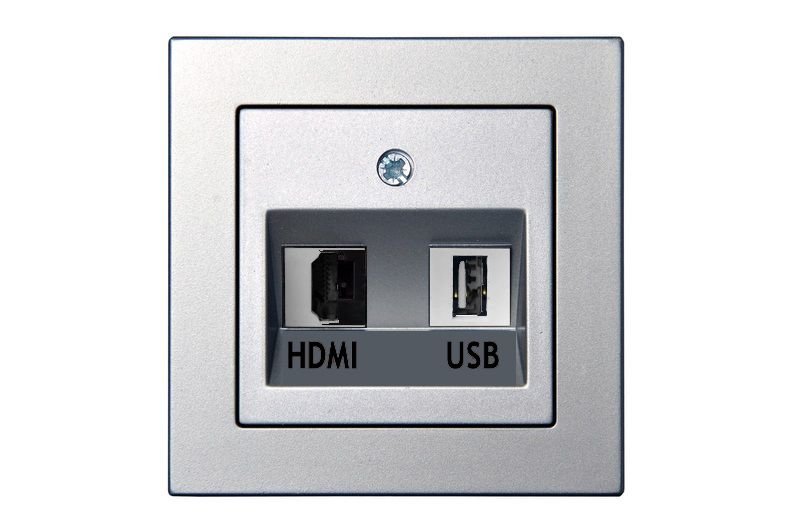 HDMI+USB-002-01 E/Mt  Flush mount.data socket "HDMI+USB" socket, w/f