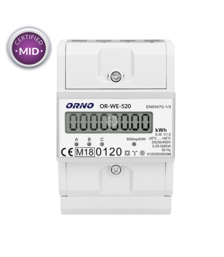 3-phase indicator of electrical energy consumption 80A