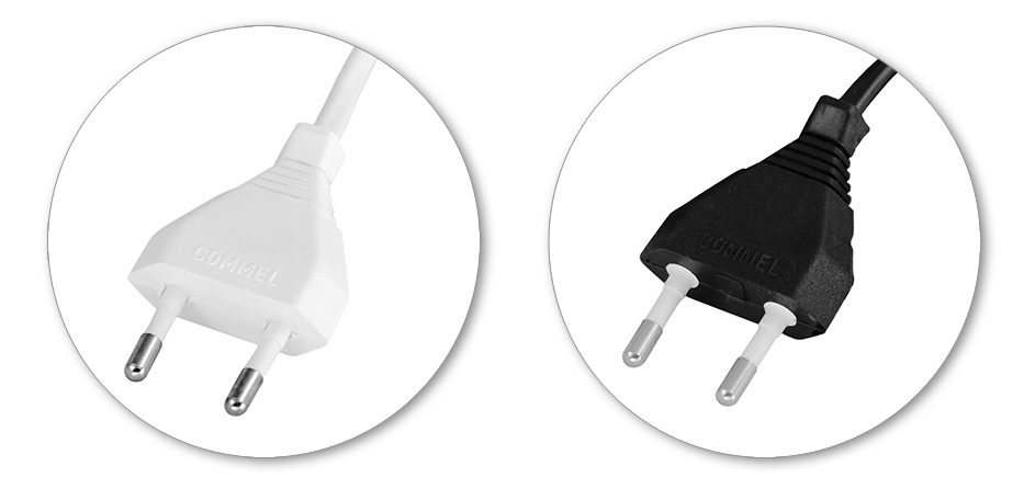 "Connection cable 2,5 A 250 V ~, white - H03VVH2-F 2x0,75 / 3 m"