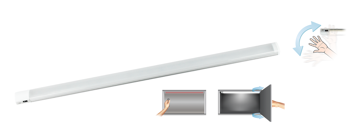 LED gaismeklis ar sensoru, 5,5W, 400 lm, 4000 K, 525x25x9 mm IP20, 220-240 V~ 50 Hz