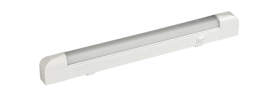 Люминесцентный светильник с переключателем ВКЛ / ВЫКЛ 230 V ~ 15W T8 IP20 2700K, 520 x 35 x 67 mm