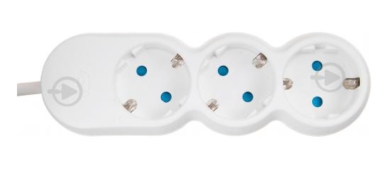 Extention Sockets, 5 ways, assembled, without cable, with ground, white