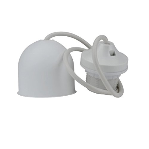 Lamp holder E27 with cable and terminal, white