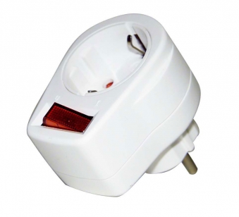 Plug with socket and switch 16A 220V