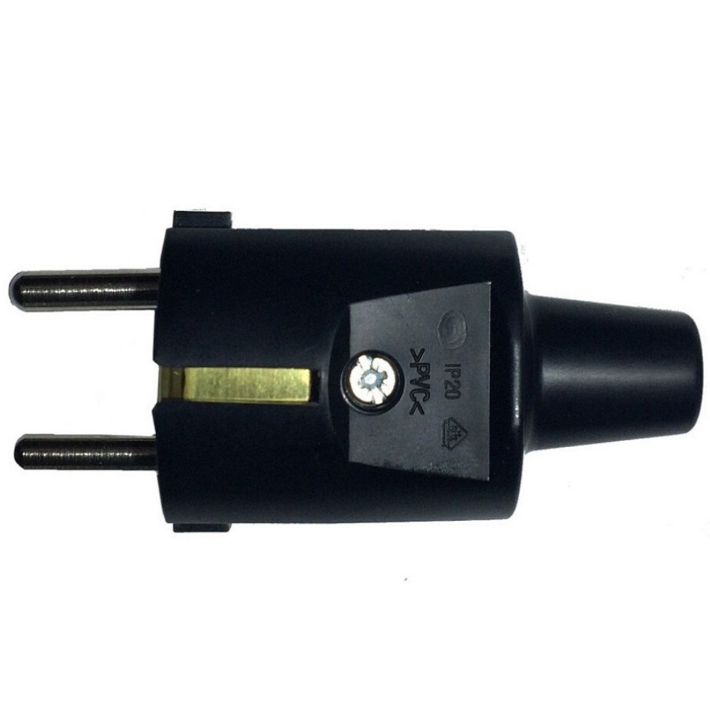 PVC grounfing plug  black IP44