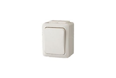 Single change-over switch, surface mount, IP54 snow white 230V~ 50Hz 10A