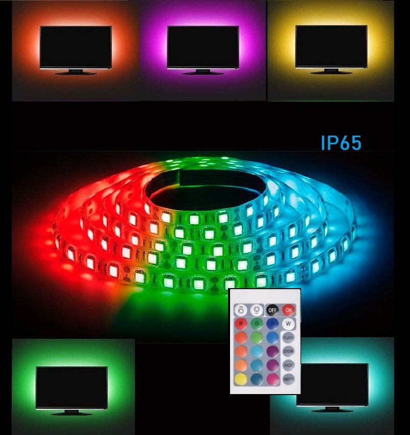 LED Strip 3m RGB 60LED/m med fjärrkontroll