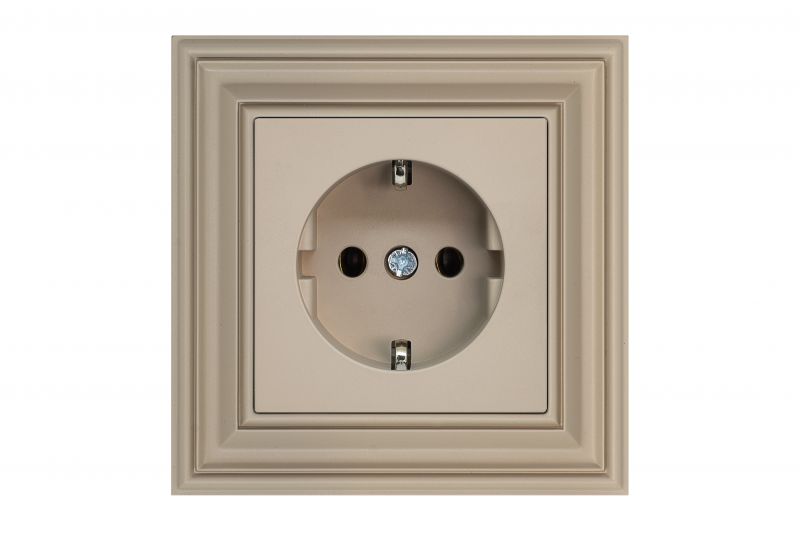 IKL16-204-01.R / ONC 16A socket with under and WAGO terminal / prof / "Retro" / matt beige