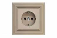 IKL16-404-01.R / ONC 16A flush-mounted socket with "Retro" earthing / matt beige