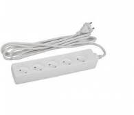 Extention cable 5-sockets H05VV-F 2x1.0/3m white