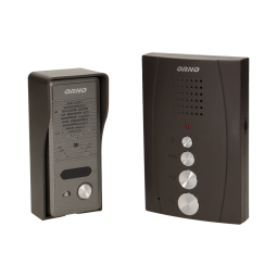 Single family doorphone, handset free, ELUVIO aluminium housing; loudspeaker; wires 4+2; black indoor unit