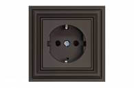 IKL16-404-01.R / ON31 16A flush-mounted socket with earthing "Retro" / matt brown