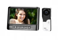 Single family videodoorphone IMAGO 7", black ultra slim 7" LCD monitor with smooth adjustment of parameters, 16 ringtones and gate control function. CMOS camera, protective rain cover included.