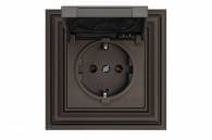 IKL16-208-01.R / ON31 16A IP44 flush-mounted socket with protection, with under / prof / "Retro" / matt brown