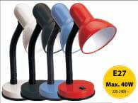 Настольная лампа, 220V E27 железный плафон, пластмассовое основание, 140*300mm, 1.2m 0.5mm² кабель, синяя