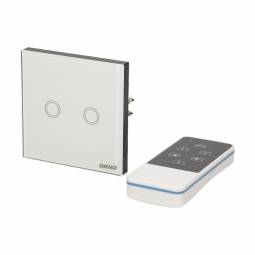 Wireless, double, touch light switch with remote control