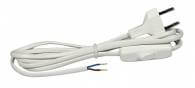 HO3VVH2-F 2x075/2m Connection cable with plug & ON/OFF switch, white