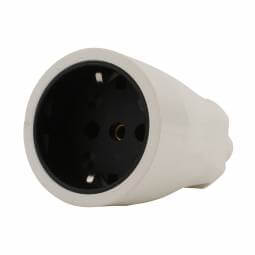 16A PVC Socket with ground, white