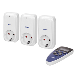 Set of wireless sockets with remote control and timer function, 3+1