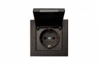  Flush mount.SCHUKO socket outlet with hinged cover, IP44,16A,w/f