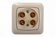 IGL-002-01 A/S Flush mounting loudspeaker socket, 2-loudsp., w/f