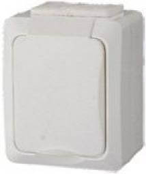 1-key surface mount socket with ground, white  230V~ 50Hz 16A IP54