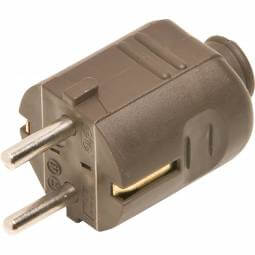 16A Plug with ground brown