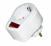 Plug with socket and switch 16A 220V