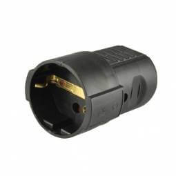 16A 220A PVC Socket with ground, black