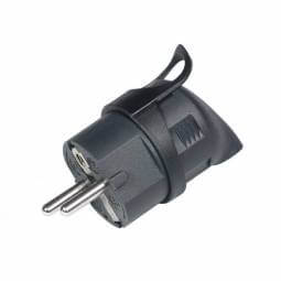 Plug 16A 250V 90° black
