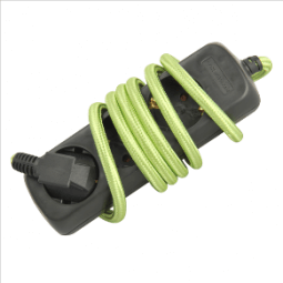 Extention cord with 3xsocket .green cord 1,4m H05VV-F 3G 1,5 mm²